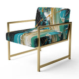 Teal Yellow Cubist Kaleidoscope - Modern Arm Chair