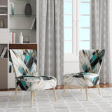 Teal Black Cubist Kaleidoscope - Modern Accent Side Chair