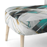Teal Black Cubist Kaleidoscope - Modern Accent Side Chair