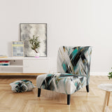Teal Black Cubist Kaleidoscope - Modern Accent Side Chair