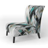 Teal Black Cubist Kaleidoscope - Modern Accent Side Chair