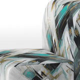 Teal Black Cubist Kaleidoscope - Modern Accent Side Chair