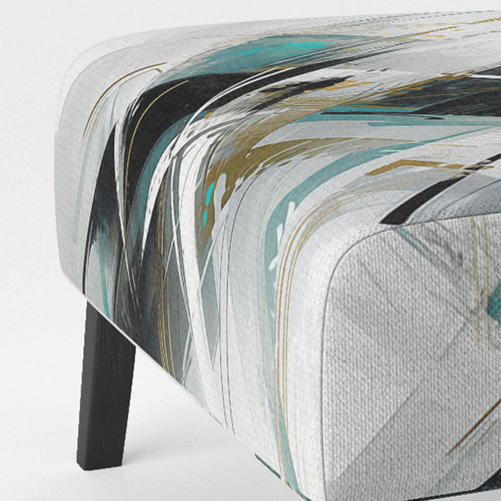 Teal Black Cubist Kaleidoscope - Modern Accent Side Chair