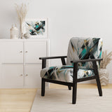 Teal Black Cubist Kaleidoscope - Modern Accent Side Chair