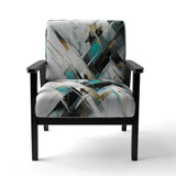 Teal Black Cubist Kaleidoscope - Modern Accent Side Chair