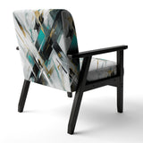 Teal Black Cubist Kaleidoscope - Modern Accent Side Chair