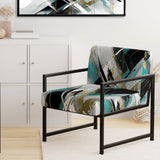 Teal Black Cubist Kaleidoscope - Modern Accent Side Chair