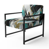 Teal Black Cubist Kaleidoscope - Modern Accent Side Chair