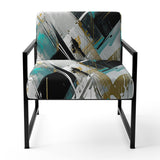 Teal Black Cubist Kaleidoscope - Modern Accent Side Chair