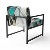 Teal Black Cubist Kaleidoscope - Modern Accent Side Chair