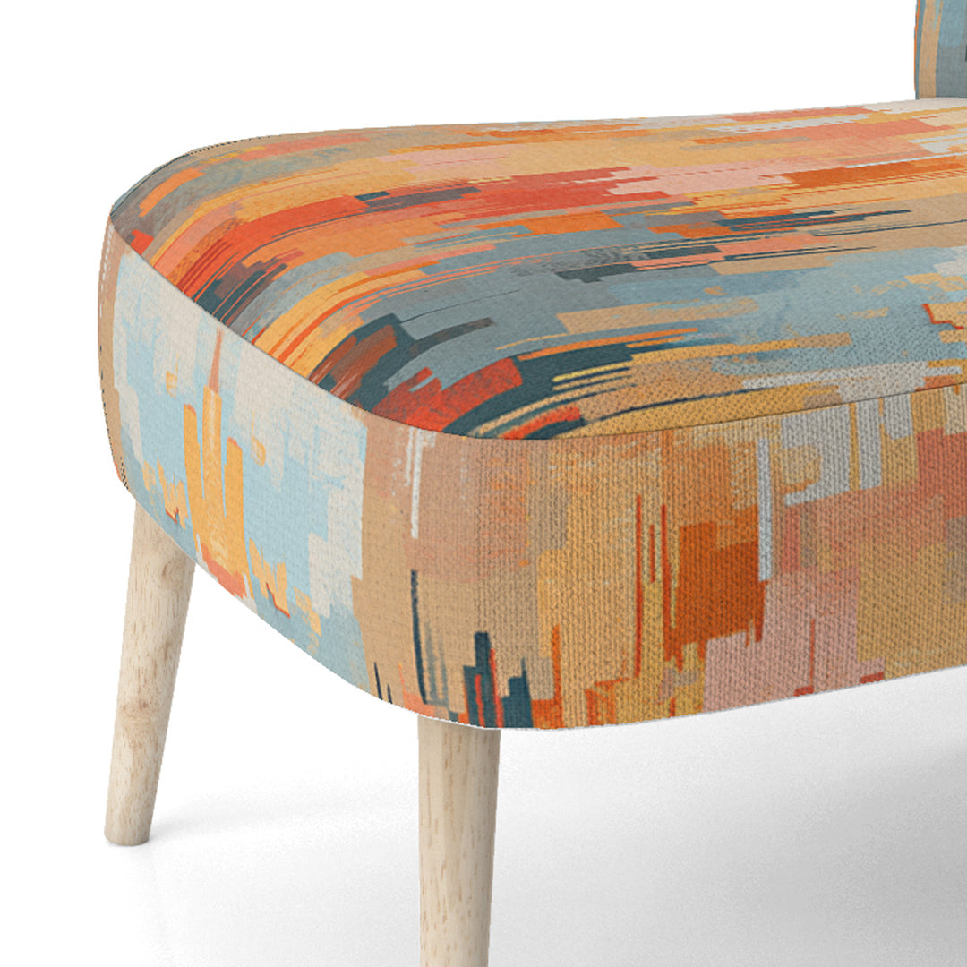 Orange Beige Shattered Realities - Modern Arm Chair