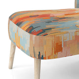 Orange Beige Shattered Realities - Modern Arm Chair
