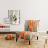 Orange Beige Shattered Realities - Modern Arm Chair
