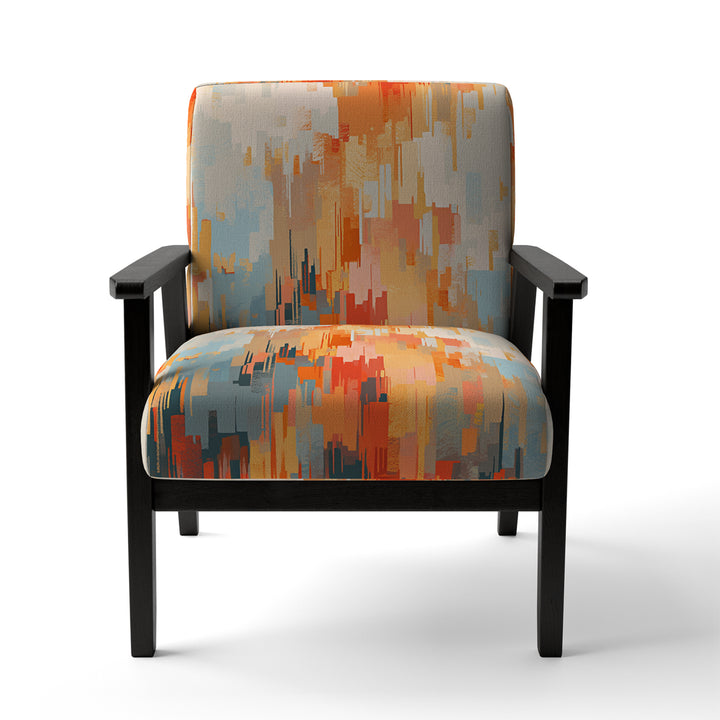 Orange Beige Shattered Realities - Modern Arm Chair