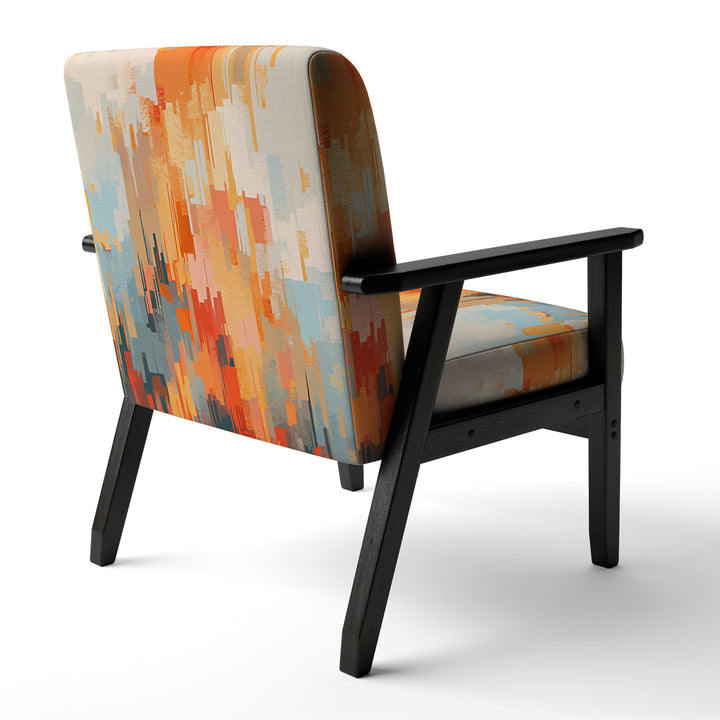 Orange Beige Shattered Realities - Modern Arm Chair