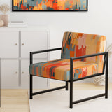 Orange Beige Shattered Realities - Modern Arm Chair