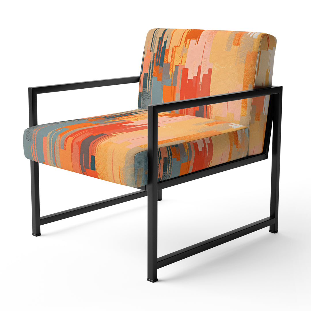 Orange Beige Shattered Realities - Modern Arm Chair