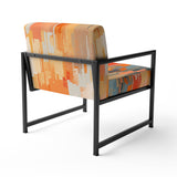 Orange Beige Shattered Realities - Modern Arm Chair