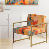 Orange Beige Shattered Realities - Modern Arm Chair