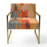 Orange Beige Shattered Realities - Modern Arm Chair