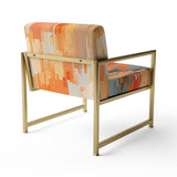 Orange Beige Shattered Realities - Modern Arm Chair