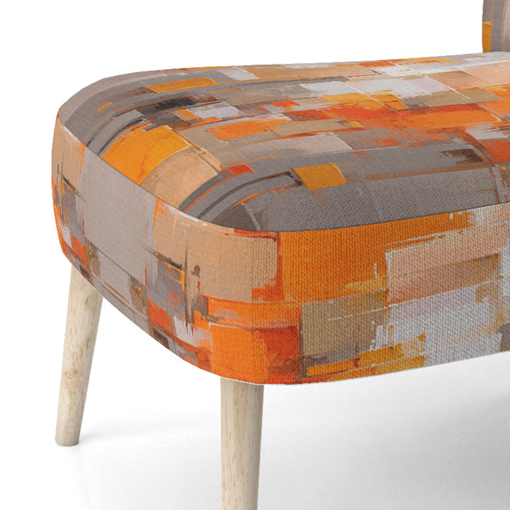 Orange Brown Shattered Realities - Modern Arm Chair