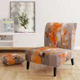 Orange Brown Shattered Realities - Modern Arm Chair