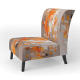 Orange Brown Shattered Realities - Modern Arm Chair