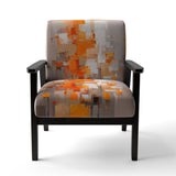 Orange Brown Shattered Realities - Modern Arm Chair