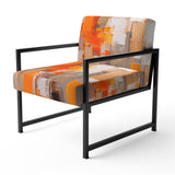 Orange Brown Shattered Realities - Modern Arm Chair