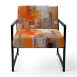 Orange Brown Shattered Realities - Modern Arm Chair