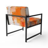 Orange Brown Shattered Realities - Modern Arm Chair