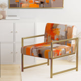 Orange Brown Shattered Realities - Modern Arm Chair