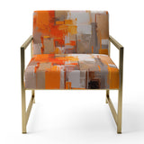 Orange Brown Shattered Realities - Modern Arm Chair