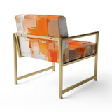 Orange Brown Shattered Realities - Modern Arm Chair