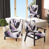 Purple Black Multifaceted Whirls- Upholstered Accent Chair