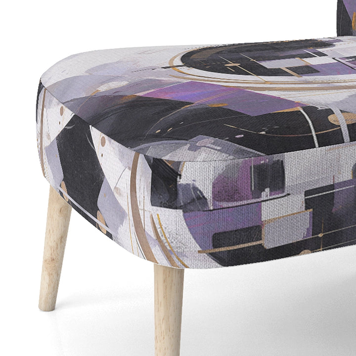 Purple Black Multifaceted Whirls- Upholstered Accent Chair