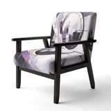 Purple Black Multifaceted Whirls- Upholstered Accent Chair