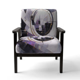 Purple Black Multifaceted Whirls- Upholstered Accent Chair