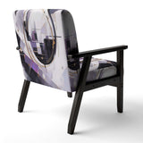 Purple Black Multifaceted Whirls- Upholstered Accent Chair