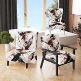 Black Red Multifaceted Whirls - Modern Accent Slipper Chair