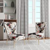 Black Red Multifaceted Whirls - Modern Accent Slipper Chair