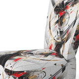 Black Red Multifaceted Whirls - Modern Accent Slipper Chair