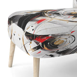 Black Red Multifaceted Whirls - Modern Accent Slipper Chair