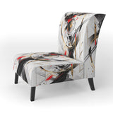 Black Red Multifaceted Whirls - Modern Accent Slipper Chair
