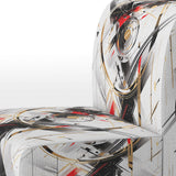 Black Red Multifaceted Whirls - Modern Accent Slipper Chair
