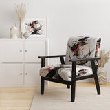 Black Red Multifaceted Whirls - Modern Accent Slipper Chair