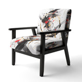 Black Red Multifaceted Whirls - Modern Accent Slipper Chair