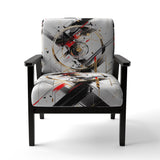Black Red Multifaceted Whirls - Modern Accent Slipper Chair