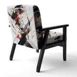 Black Red Multifaceted Whirls - Modern Accent Slipper Chair